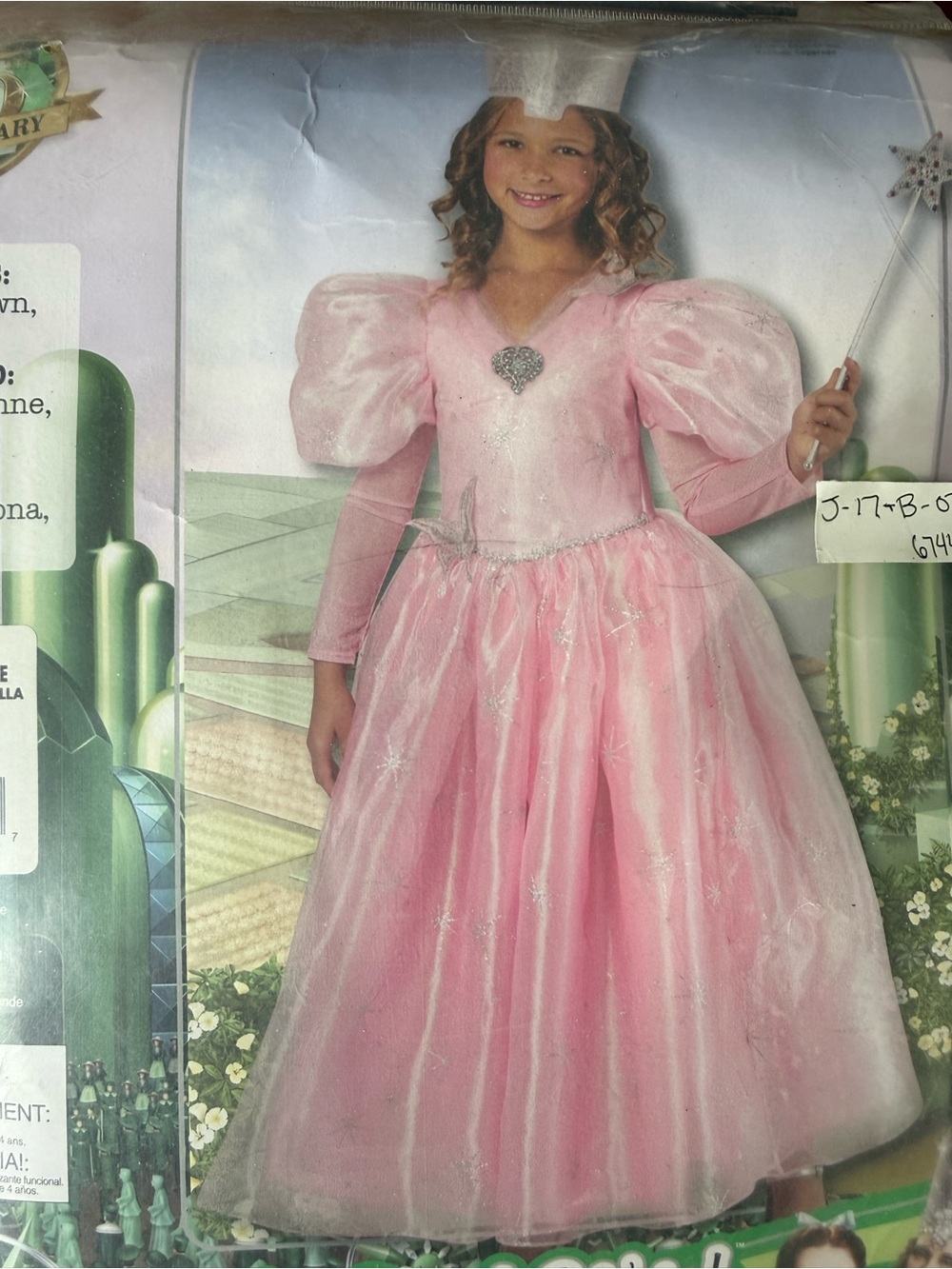 Glinda the Good Witch Kids Pink Costume - Includes Dress, Crown & Brooch - Picture 8 of 9